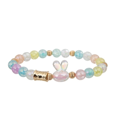 Le charme d'arc-en-ciel d'émail perle la forme rêveuse de fleur de couleur de bracelet pour l'adolescente