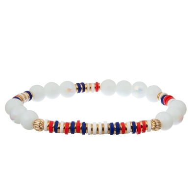 La graine faite main de Jour de la Déclaration d'Indépendance perle l'élastique d'ensemble de bracelet coloré
