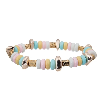 L'étoile en plastique de fille de l'adolescence perle la couleur d'arc-en-ciel de bracelet avec le charme infini en métal