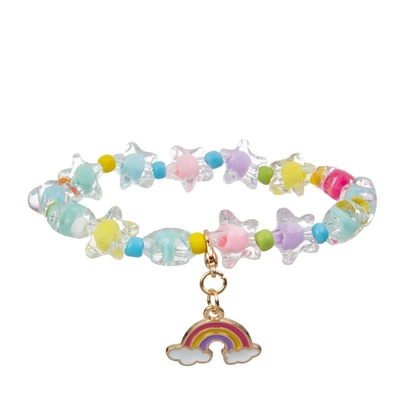 Le charme d'arc-en-ciel d'émail perle la forme rêveuse de fleur de couleur de bracelet pour l'adolescente