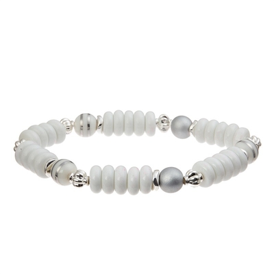 Couleur argentée d'étincelle faite main de bracelet de Madame Zircon Metal Bar avec le ressort