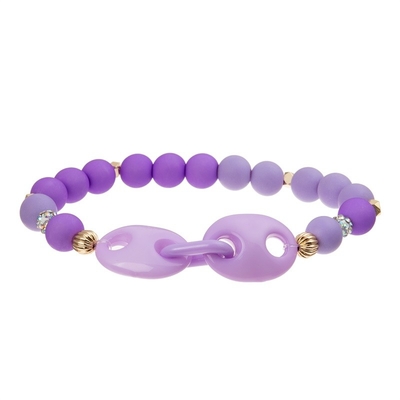 le bracelet fait main extensible acrylique rond de perles de 6mm pour des femmes font la fête