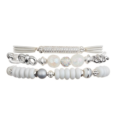 Couleur argentée d'étincelle faite main de bracelet de Madame Zircon Metal Bar avec le ressort