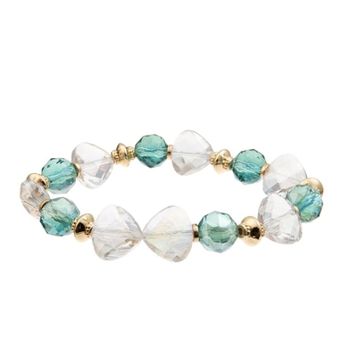 Ensemble empilable de bracelet d'Emerald Bracelet With Gold Metal de charme perlé d'étoile