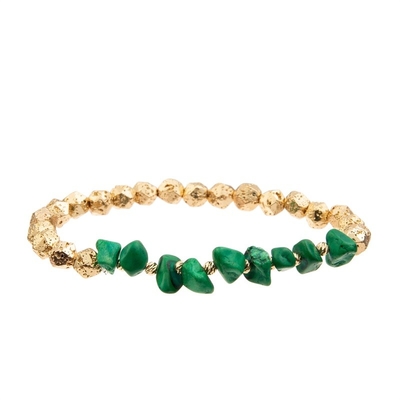 Ensemble empilable de bracelet d'Emerald Bracelet With Gold Metal de charme perlé d'étoile