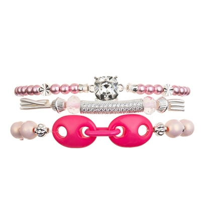 Zircon carré Crystal Stretchy Beads Handmade Bracelet pour le jeu de partie de femmes