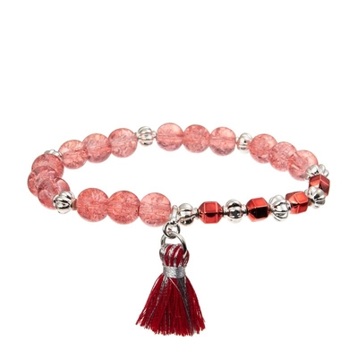 Les filles aiment le bracelet de charme de coeur avec le cristal rouge rougeoyant mystique