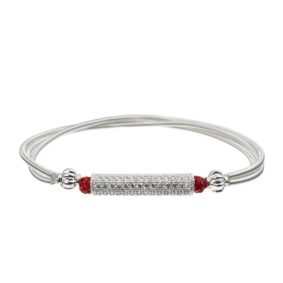 Les filles aiment le bracelet de charme de coeur avec le cristal rouge rougeoyant mystique