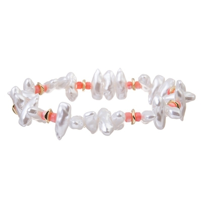 Unissez forment le cadeau blanc de bracelet de perle de déclaration de bracelet de bout droit de perle de couleur