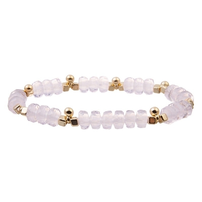 L'or Bean Charms With Multi Color perle le bracelet élastique pour le cadeau de Brithday