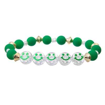 Le vert a perlé le bracelet perlé par bout droit en bon état Irlande a inspiré le cadeau