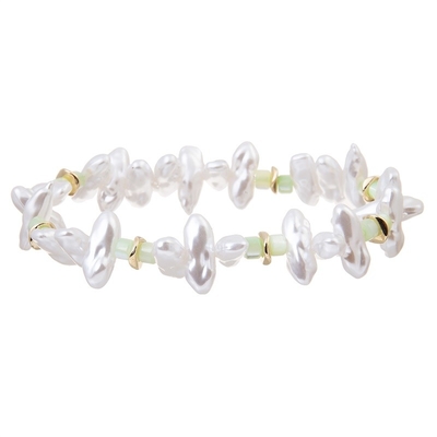 Unissez forment le cadeau blanc de bracelet de perle de déclaration de bracelet de bout droit de perle de couleur