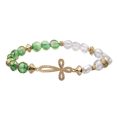 Le vert a perlé le bracelet perlé par bout droit en bon état Irlande a inspiré le cadeau