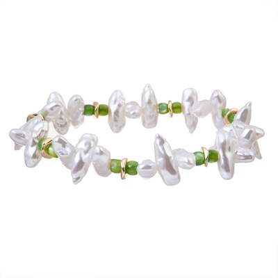 Unissez forment le cadeau blanc de bracelet de perle de déclaration de bracelet de bout droit de perle de couleur