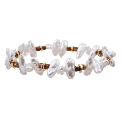 Unissez forment le cadeau blanc de bracelet de perle de déclaration de bracelet de bout droit de perle de couleur