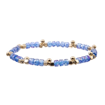 L'or Bean Charms With Multi Color perle le bracelet élastique pour le cadeau de Brithday