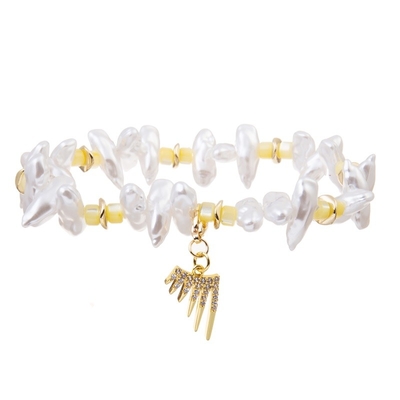 Unissez forment le cadeau blanc de bracelet de perle de déclaration de bracelet de bout droit de perle de couleur