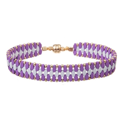 La graine pourpre ombrage l'ensemble fait main de style de Boho de bracelets de perle