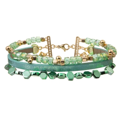 Le vert a perlé le bracelet perlé par bout droit en bon état Irlande a inspiré le cadeau