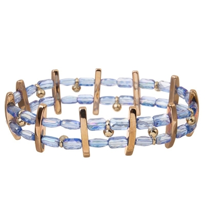 Perle en verre bleue Crystal Bracelets Dainty Stackable Handmade extensible de graine