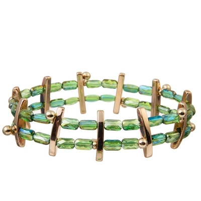 Perle en verre verte faite main Crystal Dainty Bracelet Stackable extensible de graine