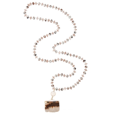 Collier à chaînes perlé fait main pendant de Druzy de bord semi précieux multicolore d'or
