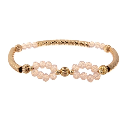 Or perlé réglable fait main infini abordable de bracelet plaqué pour la partie