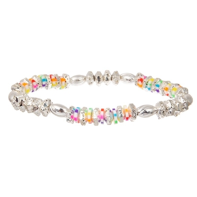 Les perles multi de Boho argentent le bracelet élastique perlé empilable pour la mode de ressort