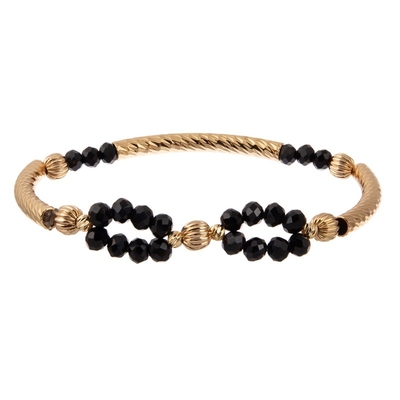 Or perlé réglable fait main infini abordable de bracelet plaqué pour la partie
