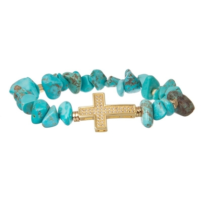 Bracelet élastique perlé de pile bleue multi de turquoise de la Bohême pour la mode d'été