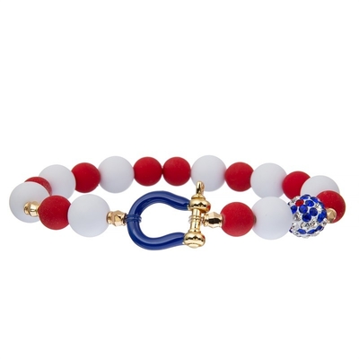 Cadeau perlé en verre de empilement extensible de Noël de bracelets de charme coloré unisexe d'émail