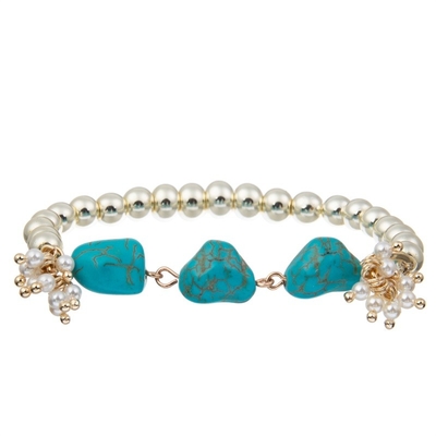Le coeur trois forment le cadeau réglable de santé mentale de bracelet naturel de turquoise