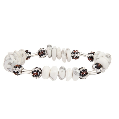 Bracelets de Madame White Natural Turquoise adaptés aux besoins du client avec la boule de roche d'éclat