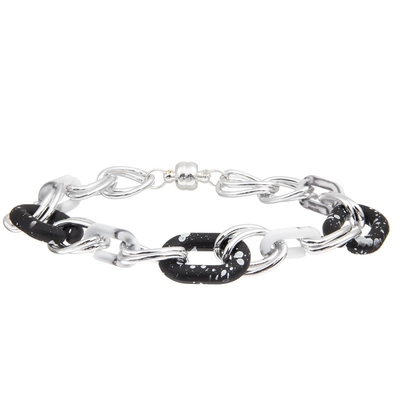 Boucle magnétique de chaîne de style de Miami de bracelet argenté de maillon