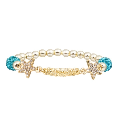 Bracelet réglable de perles faites à la main élastiques d'amitié d'étoile d'or pour le cadeau