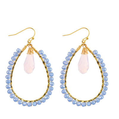 Les graines de raisin laissent tomber des couleurs multi formées de boucle d'oreille faite main de perles