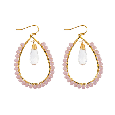 Les graines de raisin laissent tomber des couleurs multi formées de boucle d'oreille faite main de perles