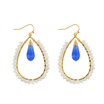 Les graines de raisin laissent tomber des couleurs multi formées de boucle d'oreille faite main de perles
