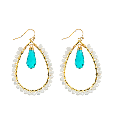 Les graines de raisin laissent tomber des couleurs multi formées de boucle d'oreille faite main de perles