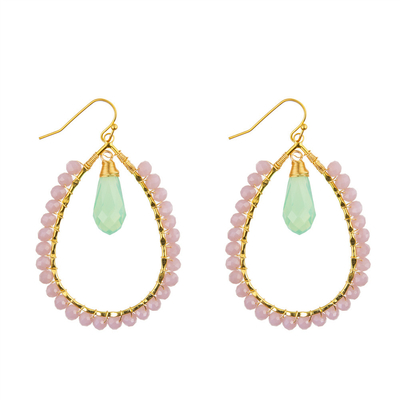 Les graines de raisin laissent tomber des couleurs multi formées de boucle d'oreille faite main de perles