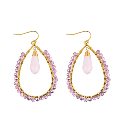 Les graines de raisin laissent tomber des couleurs multi formées de boucle d'oreille faite main de perles