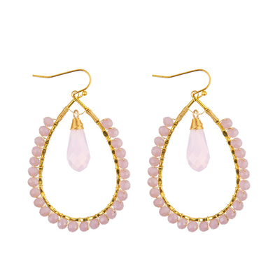 Les graines de raisin laissent tomber des couleurs multi formées de boucle d'oreille faite main de perles