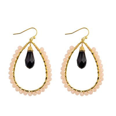 Les graines de raisin laissent tomber des couleurs multi formées de boucle d'oreille faite main de perles