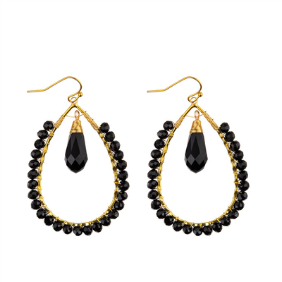 Les graines de raisin laissent tomber des couleurs multi formées de boucle d'oreille faite main de perles