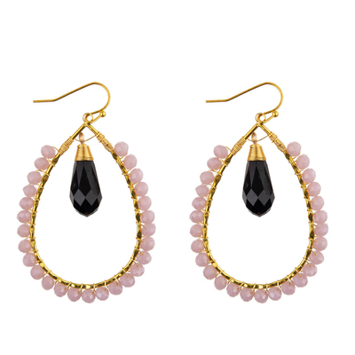 Les graines de raisin laissent tomber des couleurs multi formées de boucle d'oreille faite main de perles