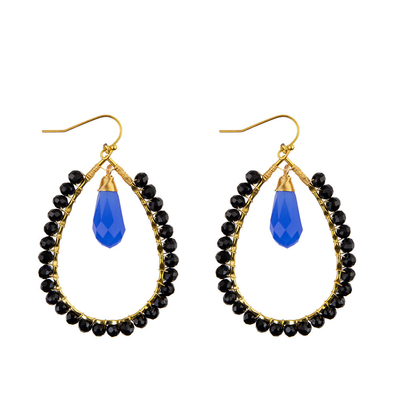 Les graines de raisin laissent tomber des couleurs multi formées de boucle d'oreille faite main de perles