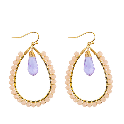 Les graines de raisin laissent tomber des couleurs multi formées de boucle d'oreille faite main de perles