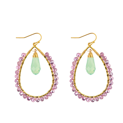 Les graines de raisin laissent tomber des couleurs multi formées de boucle d'oreille faite main de perles