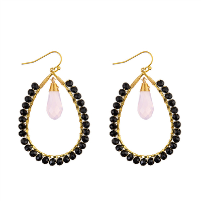 Les graines de raisin laissent tomber des couleurs multi formées de boucle d'oreille faite main de perles