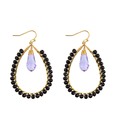 Les graines de raisin laissent tomber des couleurs multi formées de boucle d'oreille faite main de perles